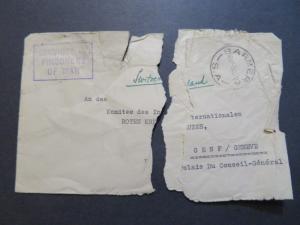 South Africa 19 Barmer POW Cover to Switzerland / In Two Pieces - Z8013