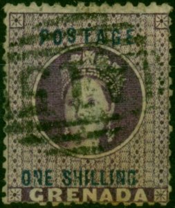 Grenada 1875 1s Deep Mauve SG13c 'Inverted S on Postage' Fine Used Scarce