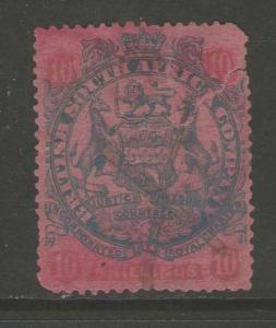 Rhodesia 1896 SG 50 10sh FU - Nice