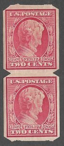 Doyle's_Stamps: MNH XF+ 1909 Private Perf Coil Pair, Scott #368**