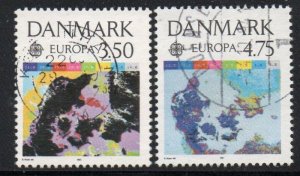 Denmark Sc 936-937 1991 Europa stamp set used