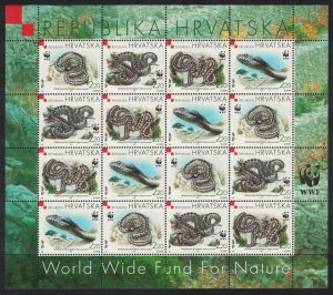 Croatia WWF Orsini's Viper Snake Sheetlet of 4 sets 1999 MNH SC#391 a-d