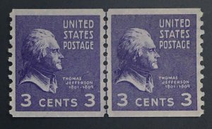 MOMEN: US STAMPS #842 LINE PAIR MINT OG NH PSE GRADED CERT SUP-98 LOT #72062