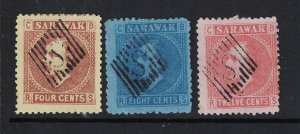 Sarawak SG# 4, 6, & 7 Used - S20653