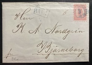 1872 Helsinki Finland Commercial Letter Sheet Cover To bjornebarg