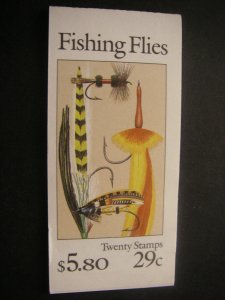 BK189, Scott 2549a, 29c Fishing Flies, #A22132, MNH Complete Booklet