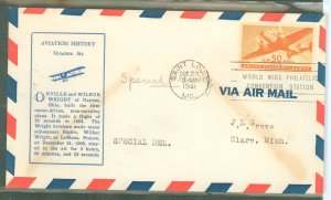 US C31 1941 50c Transport airmail on an addressed first day cover with a Linprint cachet.