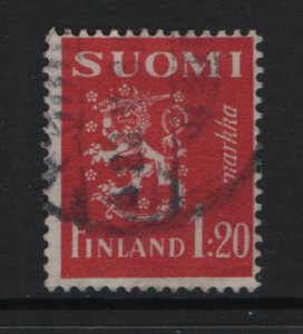 Finland    #167  used  1930   Lion  1.20m crimson