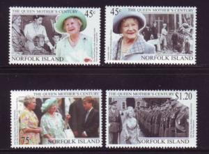 Norfolk Island Sc 688-91 1999 Queen Mother stamp set mint NH