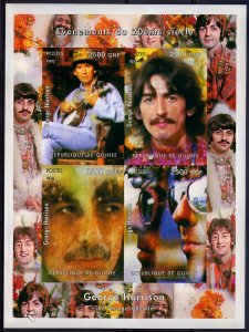 Guinea 2001 GEORGE HARRISON The Youngest Beatle THE BEATLES S/S IMPERFORATED MNH