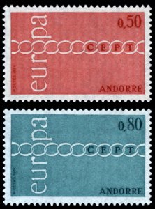 French Andorra 1971 Scott #205-206 Mint Never Hinged