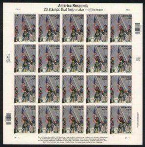 Scott B2 - 9/11 US Souvenir Sheet Of 20 MNH - Heroes Of New York 2001 - 2002