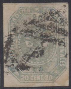 COLOMBIA 1859 Sc 6a Tvert 5 GRAY BLUE USED BY MUTE CANCEL €90 