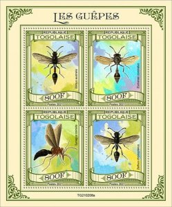 Togo 2021 MNH Insects Stamps Wasps Wasp 4v M/S