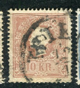 AUSTRIA; 1858 classic F. Joseph issue fine used Shade of 10k. value,