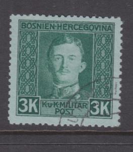 BOSNIA & HERZEGOVINA, 1917 Charles, 3k. Green on Blue, used.