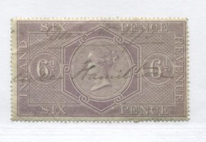GB 1864 6d Inland Revenue used