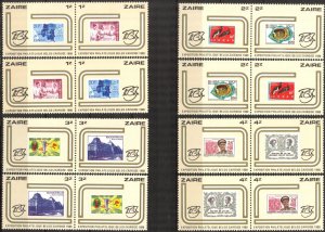 Zaire 1980 Belgian-Zairian Stamps Exhibition Stamps on Stamps set of 16 MNH