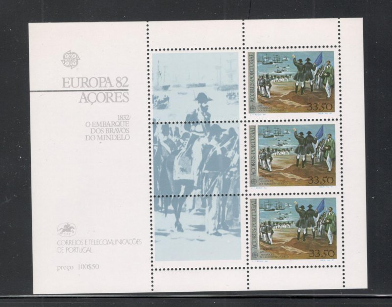 PORTUGAL AZORES, SCOTT# 333a, SOUV SHEET, MNH OG