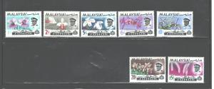 MALAYSIA  JOHORE 1965  ORCHIDS  #169 - 175 MNH