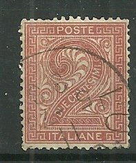 1865 Italy #25  2c Numeral used.