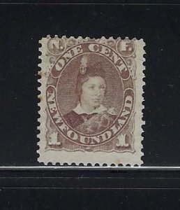 NEWFOUNDLAND SCOTT #41 1860-96 EDWARD VII ONE CENT (VIOLET BROWN) MINT NO GUM