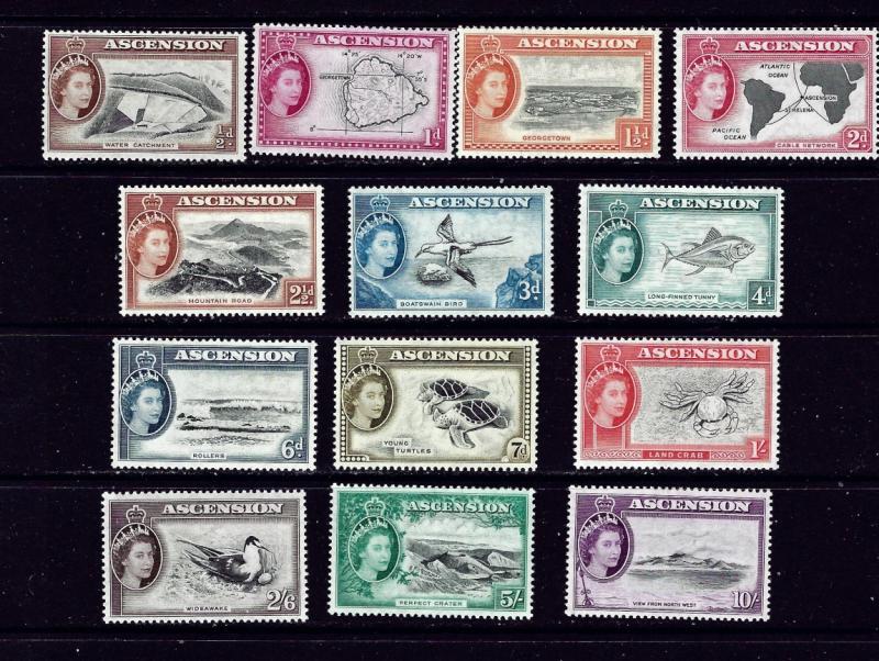 Ascension Is 62-74 MNH 1956 Definitive set