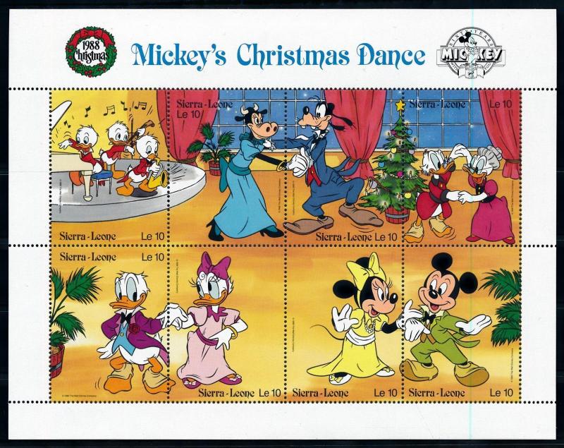 [78951] Sierra Leone 1988 Disney Christmas Dance Music Sheet MNH