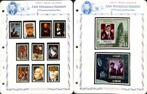 Ajman Stamp Collection on 5 White Ace Pages, John Kennedy Lot C