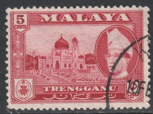 Malaya Trengganu Scott 78 - SG92, 1957 Sultan 5c used