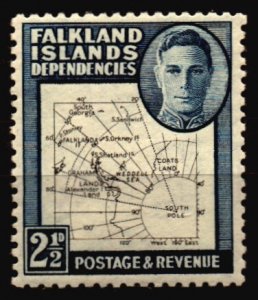 Falkland Island Dependencies -  Unused NH Scott 1L13 Redrawn map