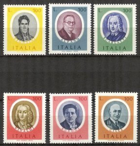 Italy 1975 Famous People Music Composers Vivaldi  Busoni Cilea Set of 6 MNH