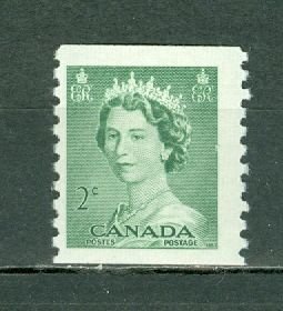 CANADA 1953 QE-KARSH #331 COIL STAMP MNH...$2.00