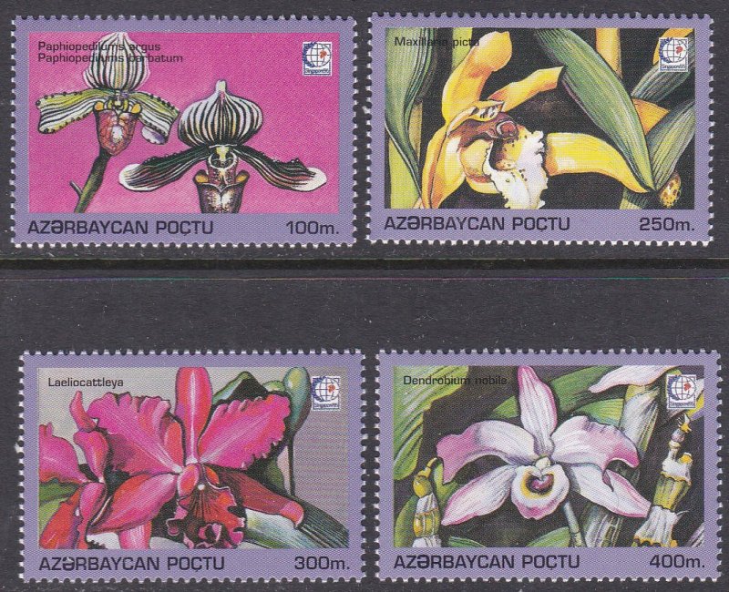 Azerbaijan Sc #495-498 MNH Orchids