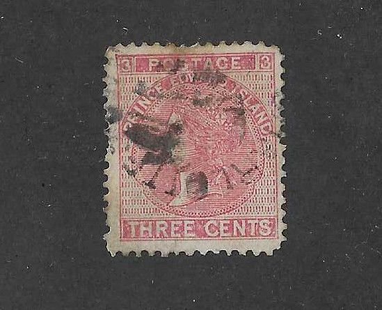 Prince Edward island Sc #13 3c rose used Fine