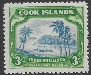 Cook Island 124   1944   3 sh  fine mint -  hinged