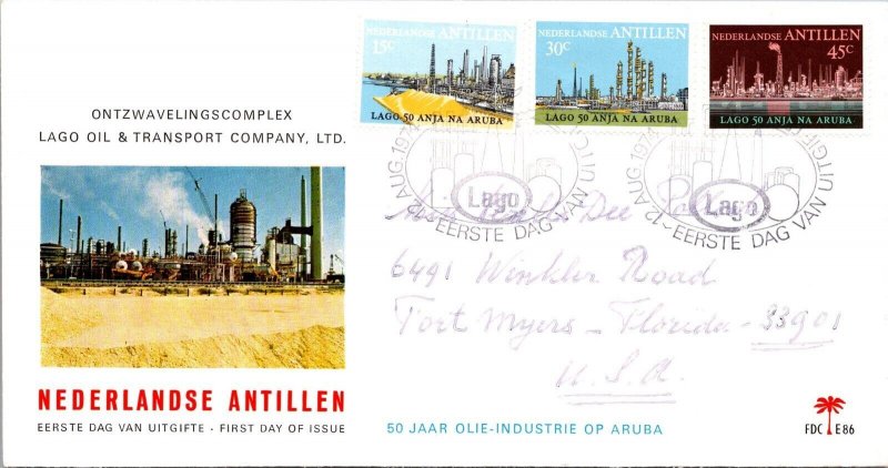 Netherlands Antilles 1972 FDC - Lago Oil & Transport Co Ltd - J8511