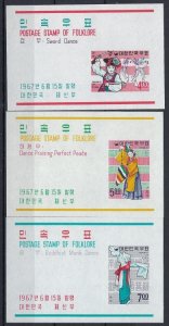 South Korea 555a-57a MNH 1967 souvenir sheets (an8088)