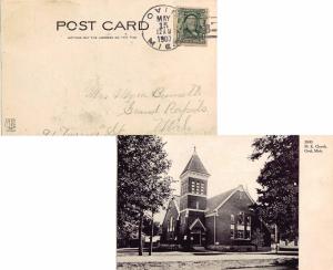 United States Michigan Ovid 1907 doane 1/16  PPC (M.E. Church, Ovid, Mich.).