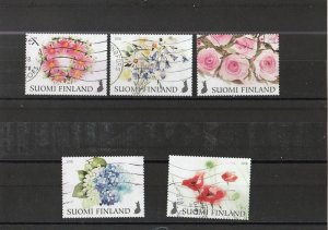 Finland  Scott#  1565a-1565e  Used  (2018 Flowers)