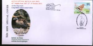 India 2017 Wildlife Week Long Billed Vulture Conservation Bird Special Cover ...