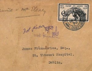 EIRE Longford Cover Dublin NOT KNOWN *St. Vincent Hospital* 1938 {samwells} R237