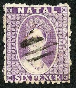 Natal SG24 6d violet crown CC Perf 12.5 Cat 35 pounds