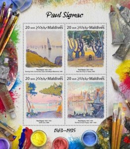 Maldives - 2017 Artist Paul Signac - 4 Stamp Sheet - MLD17306a