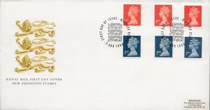 7/8/1990 CHANGED NVI’S DEFINITIVES EX QUESTA-WALSALL-HARRISON BOOKLETS FDC