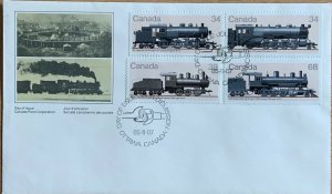 CANADA FDC 1985 LOCOMOTIVES....3rd  SERIES. SET. STAMPS ARE CAT £8