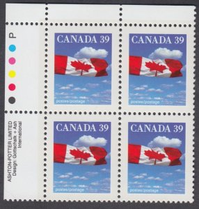 Canada - #1166i 39c Flag Over Clouds Plate Block, AP - MNH