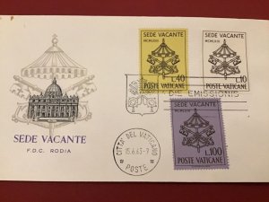 Vatican 1963 Sede Vacante First Day Cover Postal Cover R42350