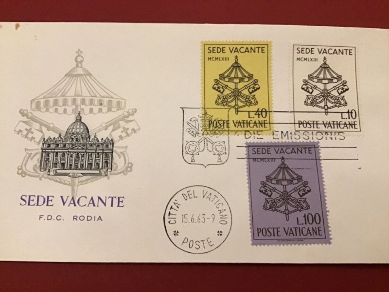 Vatican 1963 Sede Vacante First Day Cover Postal Cover R42350 