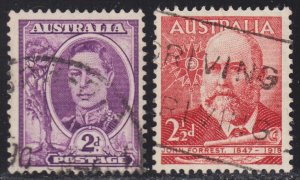 Australia Scott 225, 227 F to VF used.